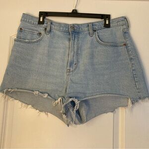Abercrombie & Fitch Blue Jean Shorts Distressed High-Waisted